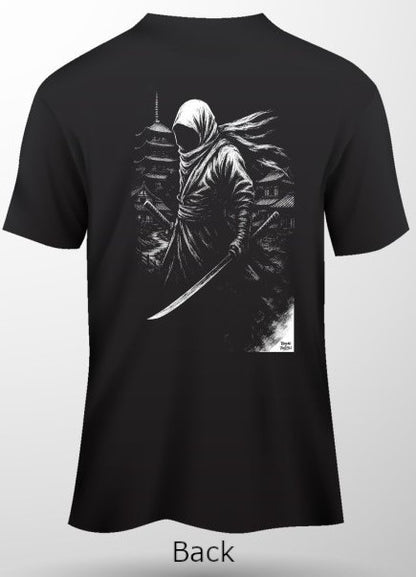 Ninja-Back Print Short Sleeve T-Shirt